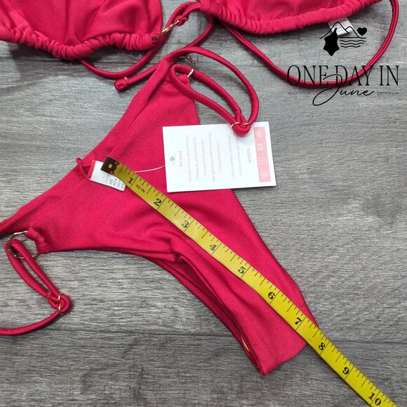 Miketai Adjustable Triangle Thong Bikini Swimsuit Size S - Picture 5 of 6